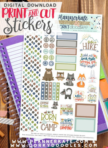 Camp Print and Cut Planner Stickers