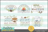 Camper and Campfire Sayings Clipart - Dorky Doodles