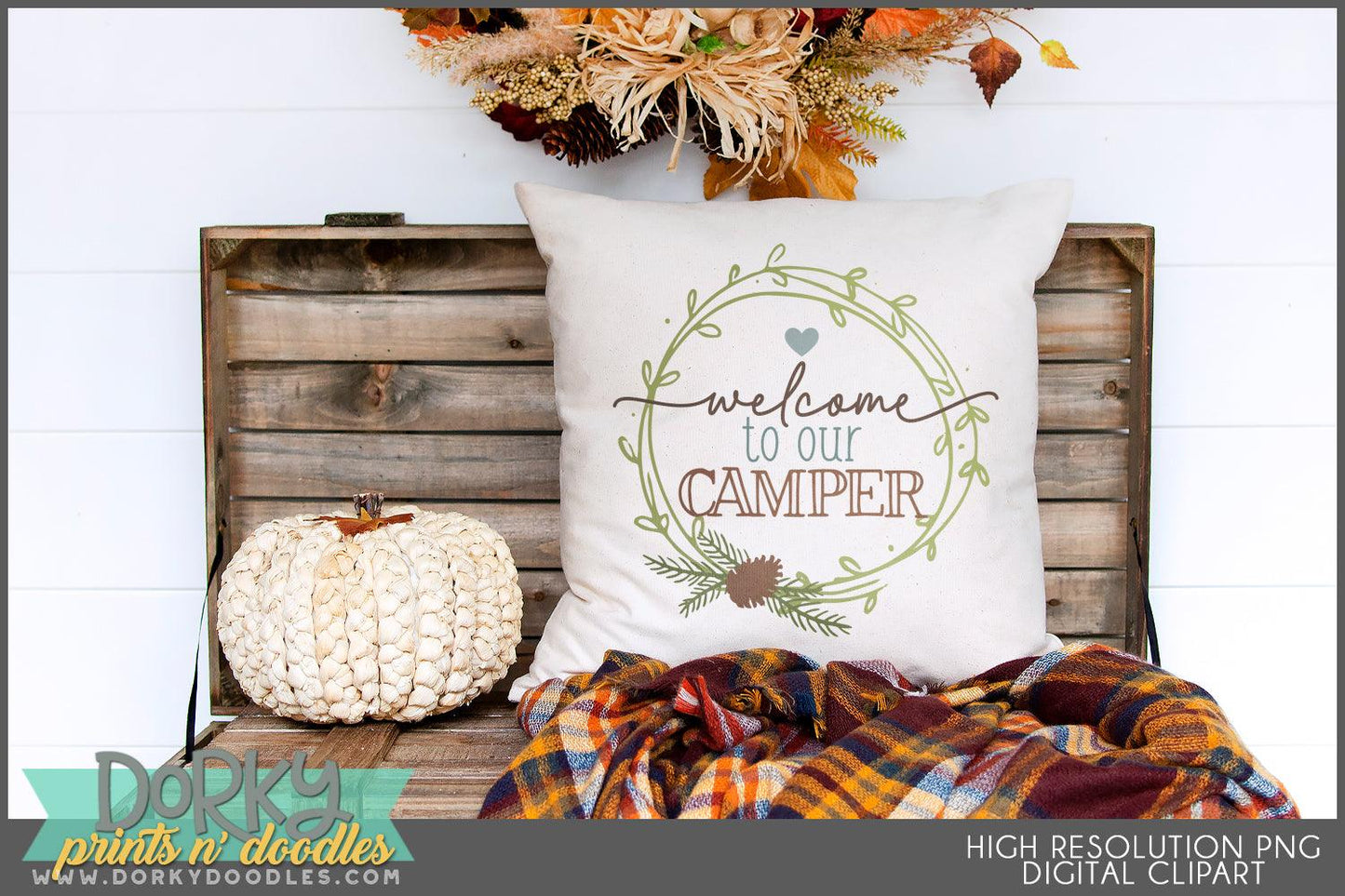 Camper and Campfire Sayings Clipart - Dorky Doodles