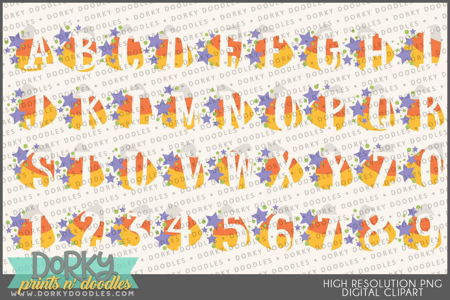 Candy Corn Alphabet Clipart