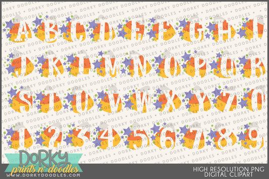 Candy Corn Alphabet Clipart