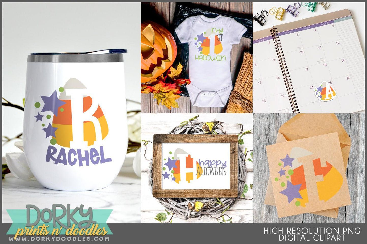 Candy Corn Alphabet Clipart