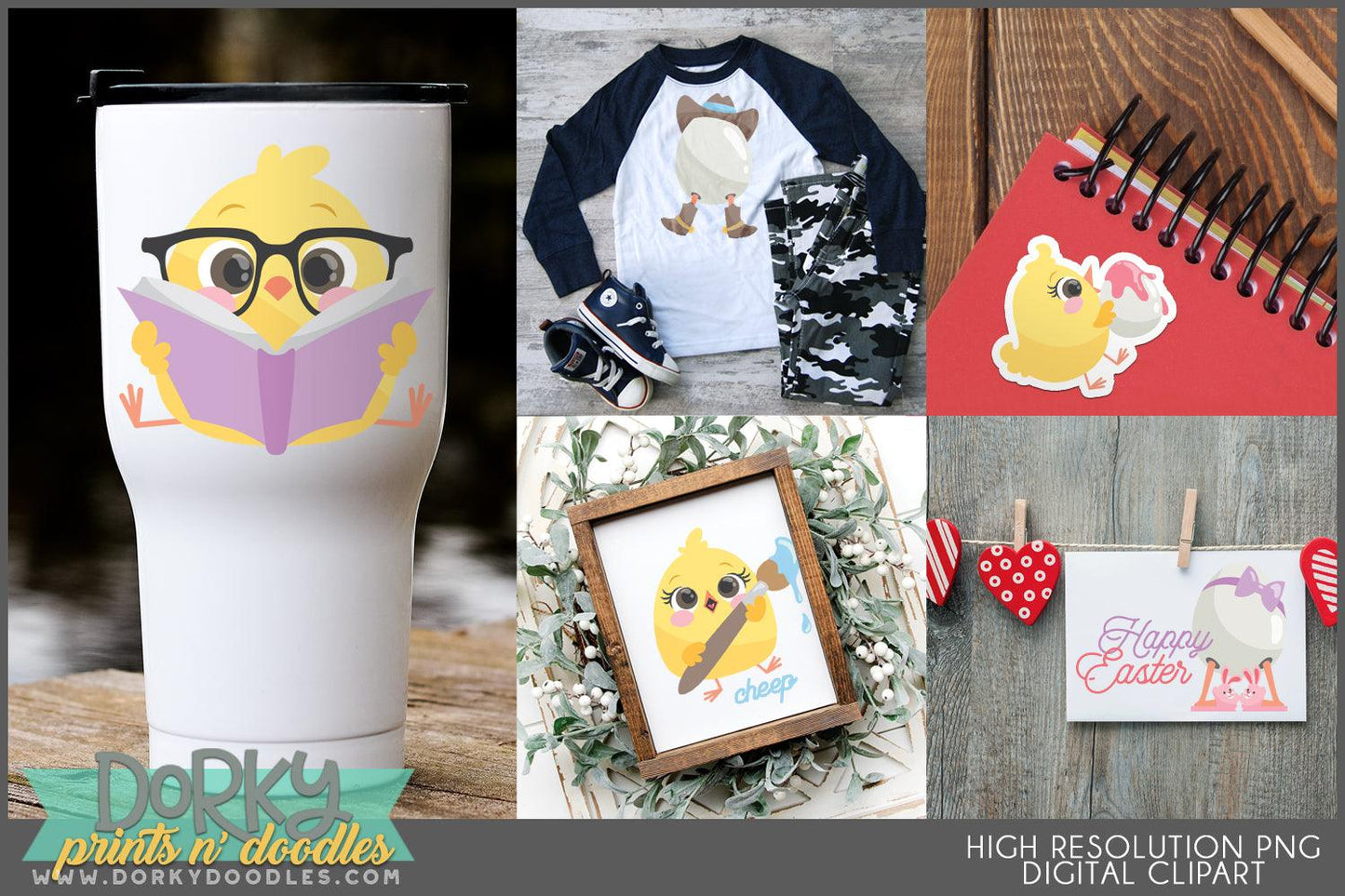 Chicks and Eggs Spring Clipart