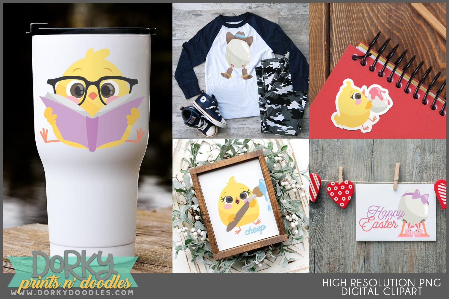 Chicks and Eggs Spring Clipart