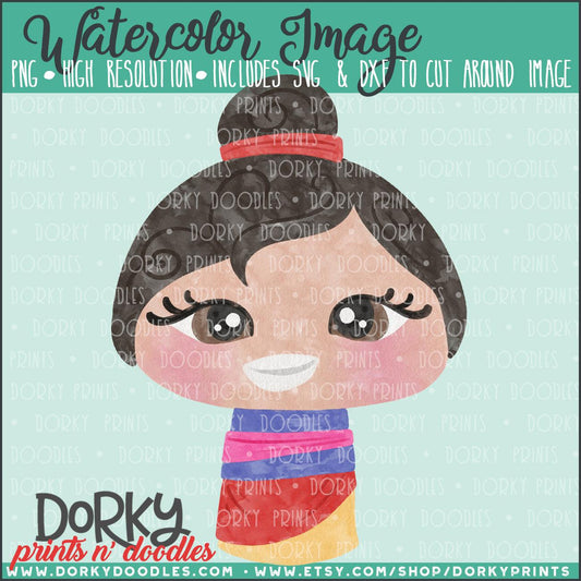 Chinese Princess Watercolor PNG