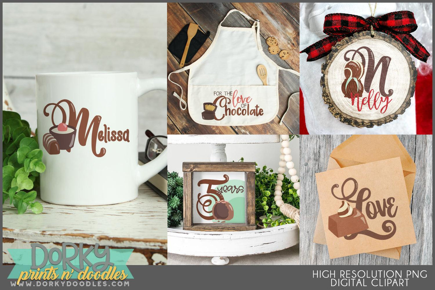 Chocolate Alphabet Clipart