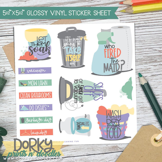 Chores Planner Stickers Sheet