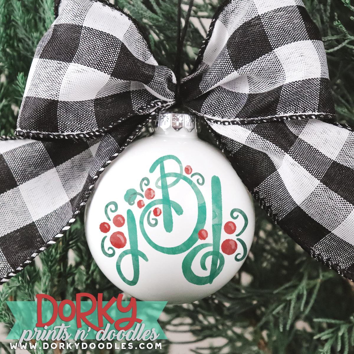 Christmas Berries Alphabet Watercolor PNG