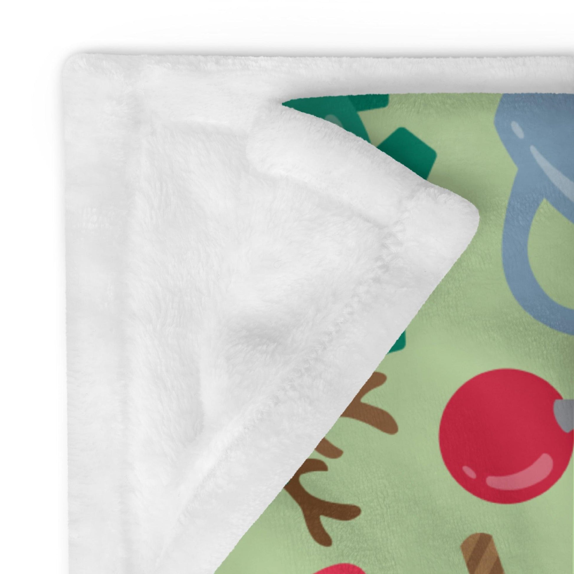 Christmas Dinosaurs Throw Blanket - Dorky Doodles
