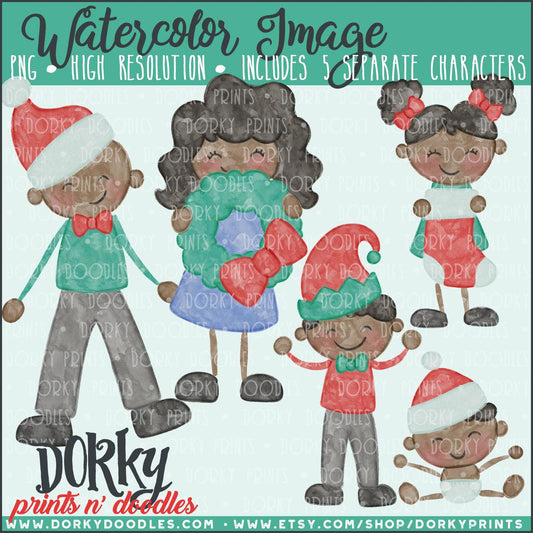 Christmas Family Members Watercolor PNG