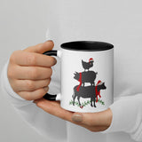 Christmas Farmhouse Mug with Colored Handle and Inside - Dorky Doodles