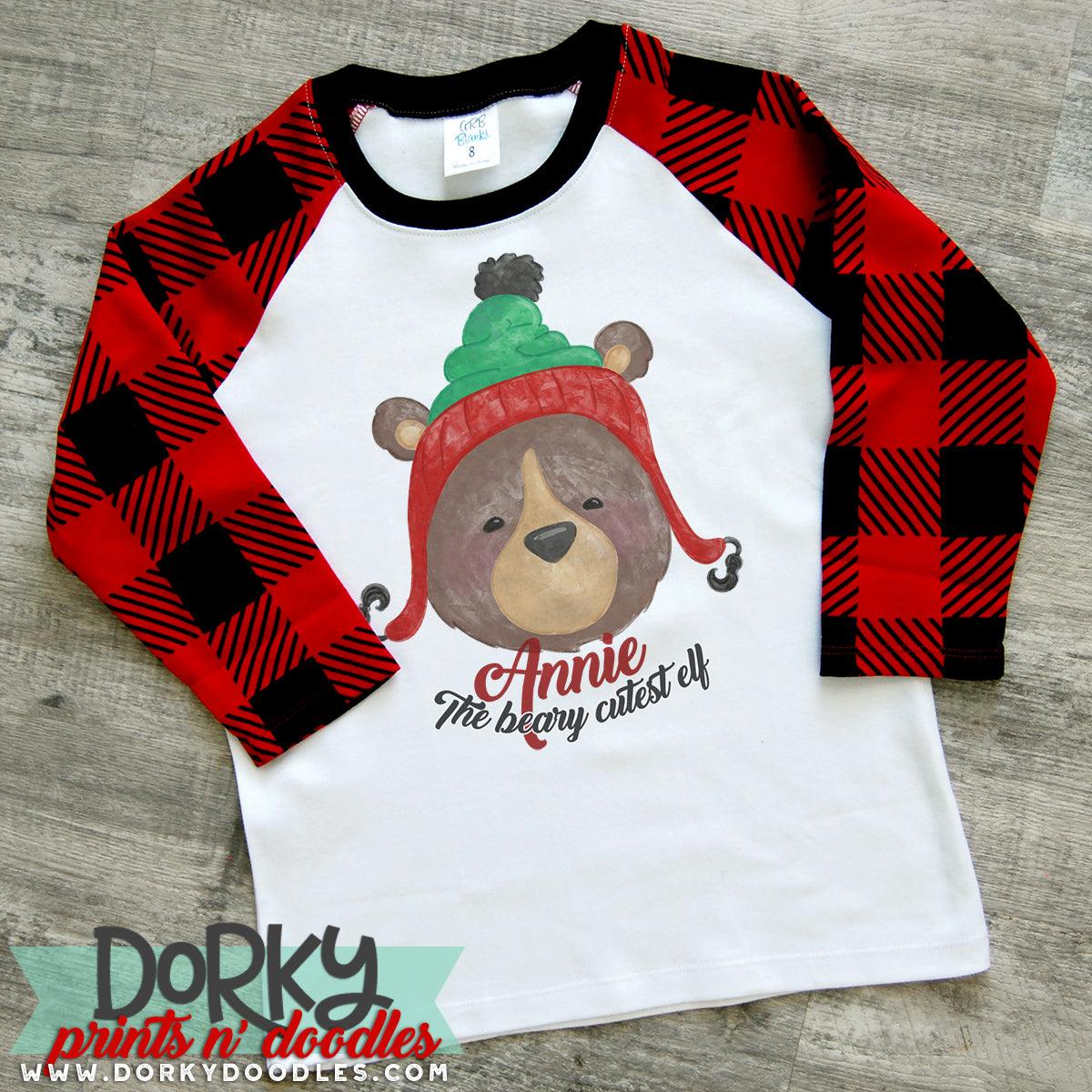 Christmas Hat Bear Watercolor PNG