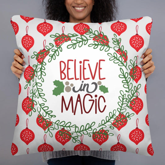 Christmas Pillow - Believe in Magic - Two Sizes - Dorky Doodles