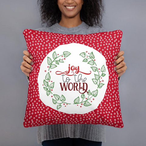 Christmas Pillow - Joy to the World - Two Sizes - Dorky Doodles