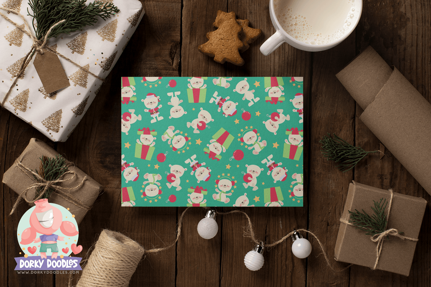 Christmas Polar Bears Wrapping Paper
