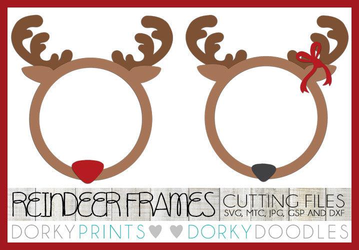 Christmas Reindeer Frame Cuttable Files