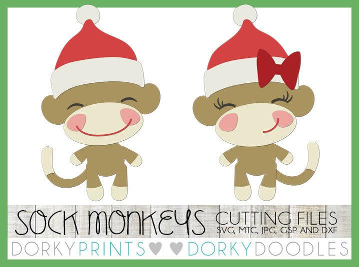 Christmas Sock Monkeys Cuttable Files