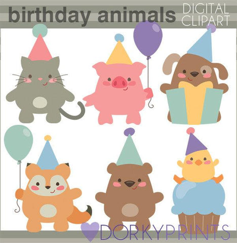 Chubby Animals Birthday Clipart