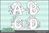 Chunky Flower Alphabet Clipart - Dorky Doodles