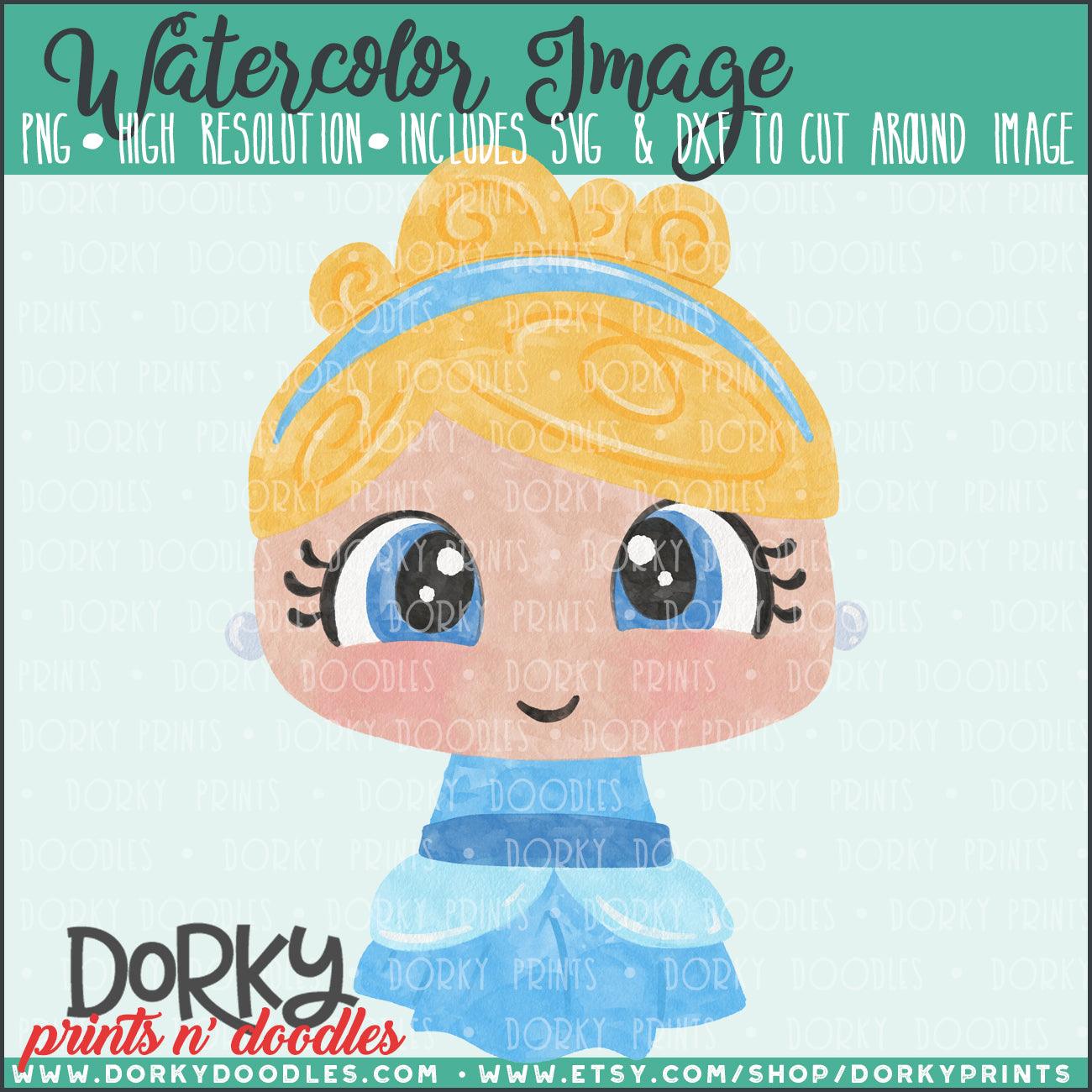 Cinderella Princess Watercolor PNG