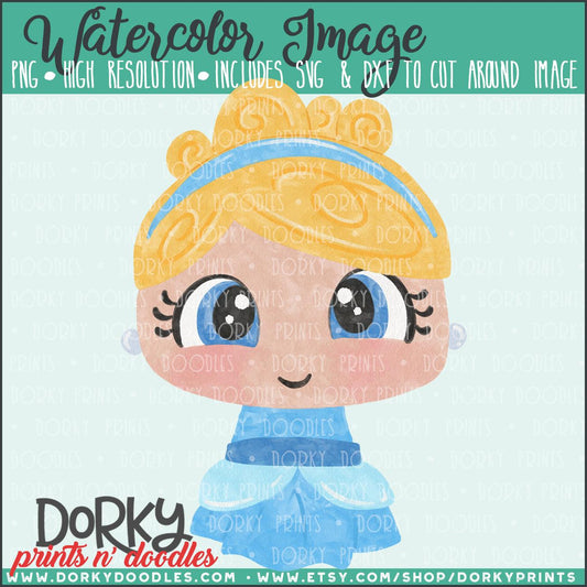 Cinderella Princess Watercolor PNG