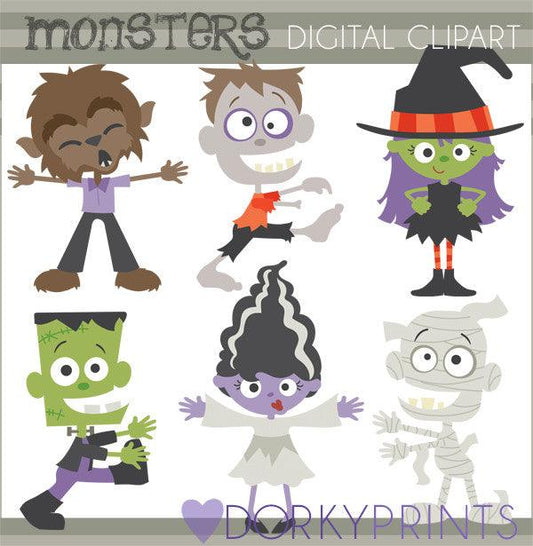 Classic Monsters Halloween Clipart