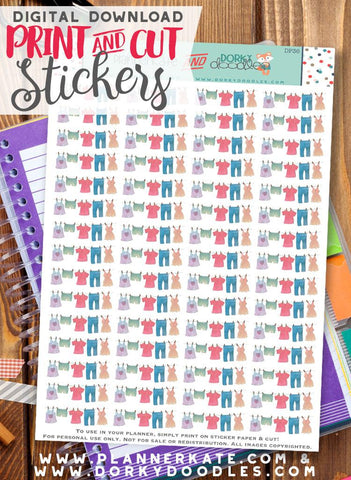 Clothesline Print and Cut Planner Stickers