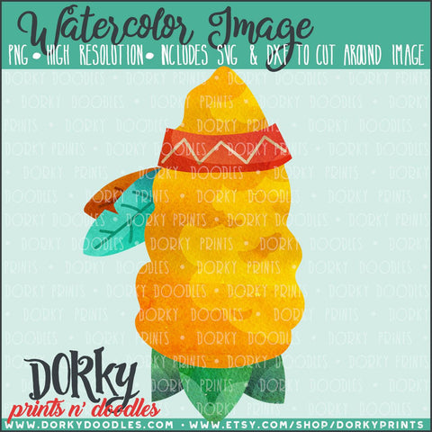 Corn on the Cob Watercolor PNG