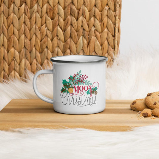 Cow Christmas Enamel Mug