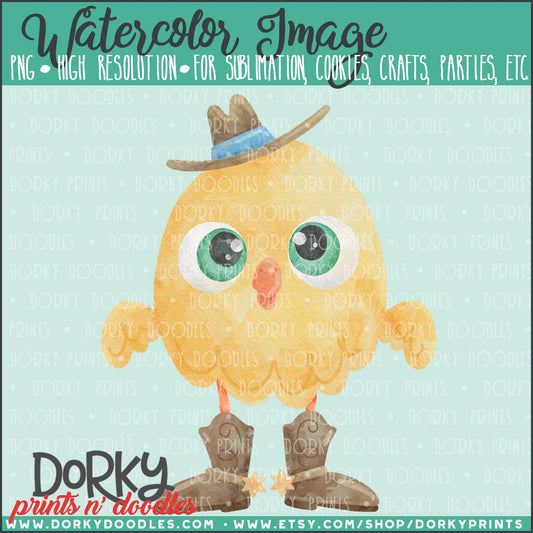 Cowboy Chick Watercolor PNG