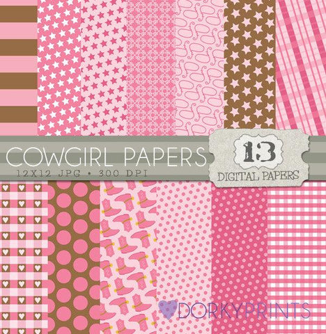 Cowgirl Digital Paper Pack