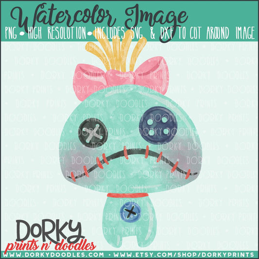 Creepy Doll Watercolor PNG