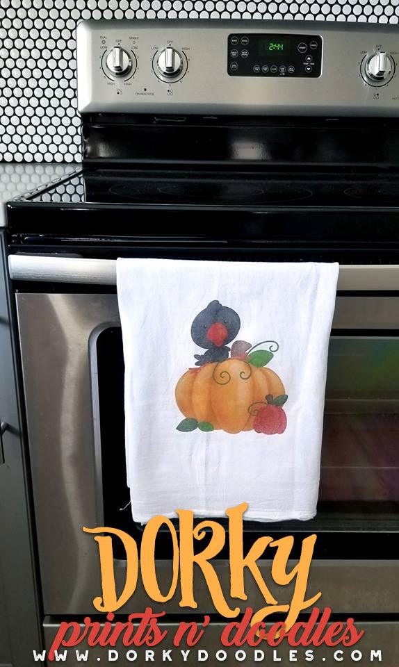 Crow and Pumpkins Watercolor PNG