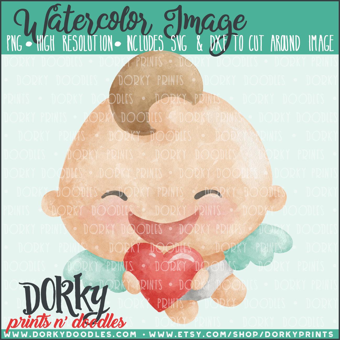 Cupid Valentine's Day Watercolor PNG