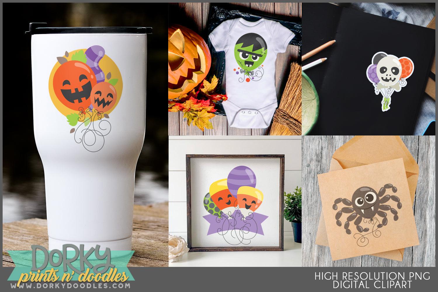 Cute Balloons Halloween Clipart
