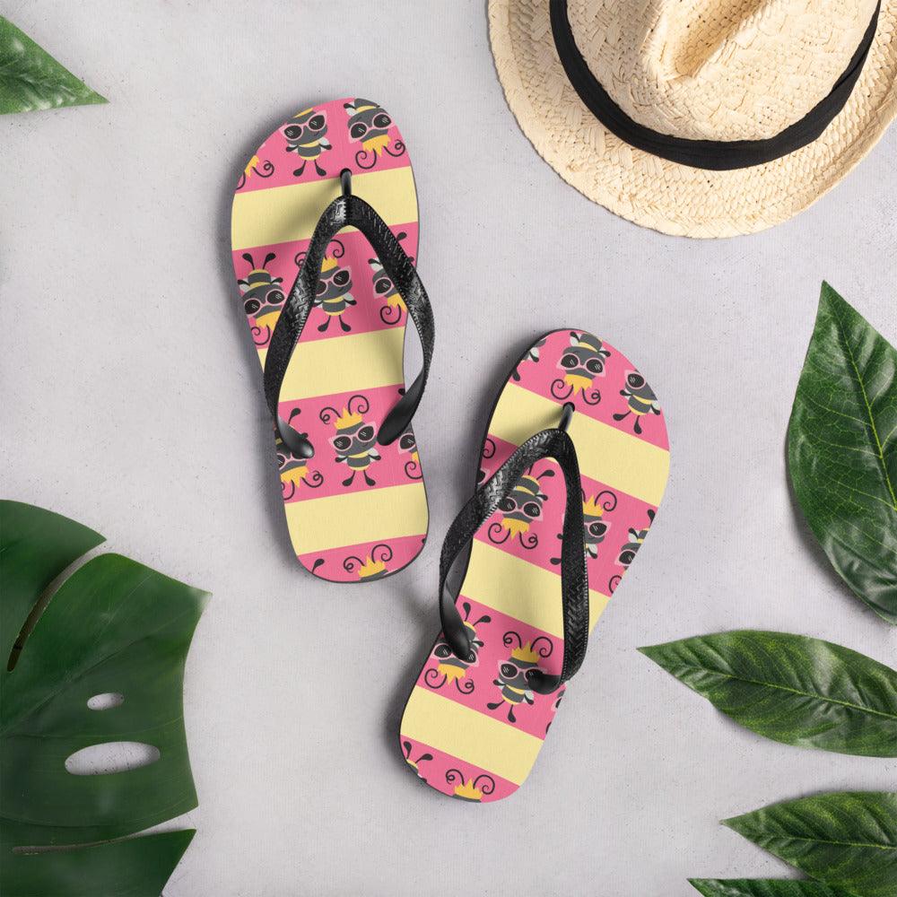Cute Bee Flip Flops