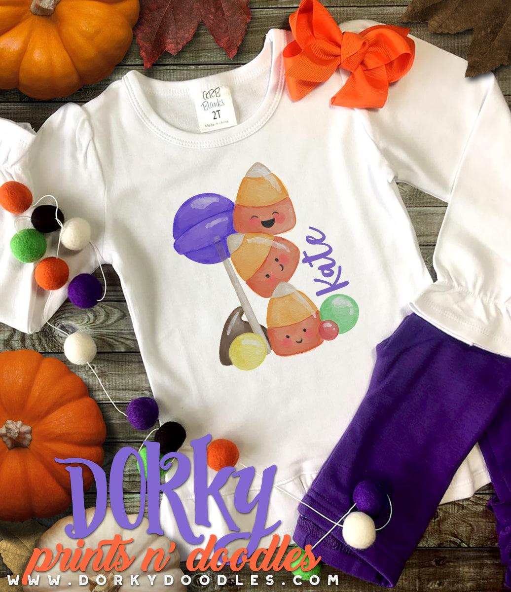 Cute Candy Corn Watercolor PNG