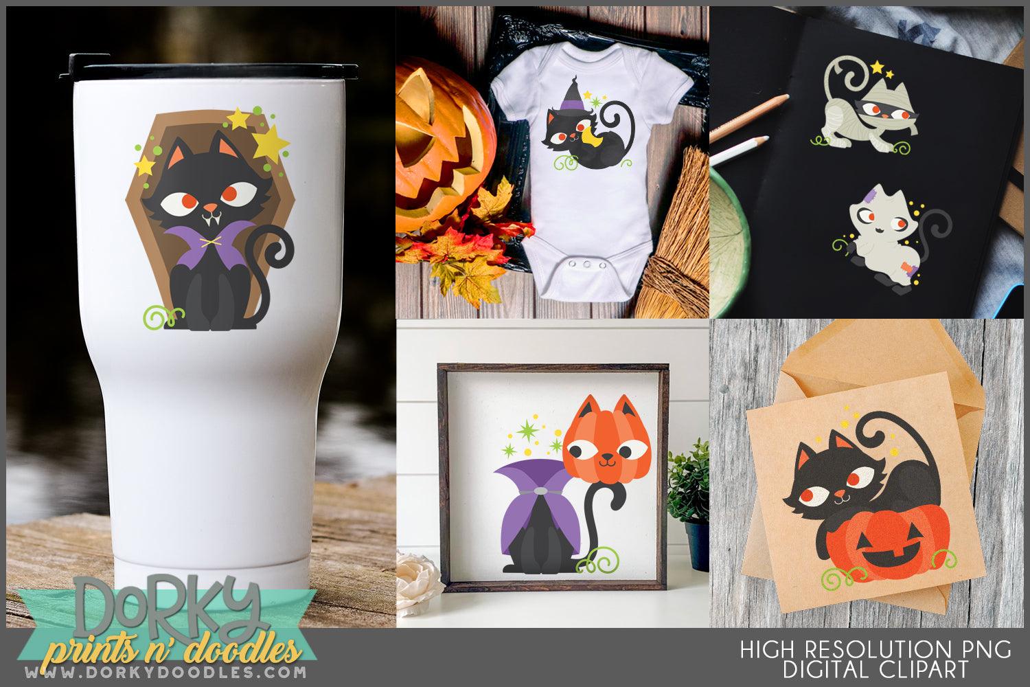 Cute Cats Halloween Clipart