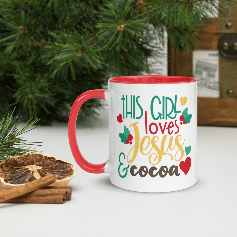 Cute Christmas Mug with Red Inside