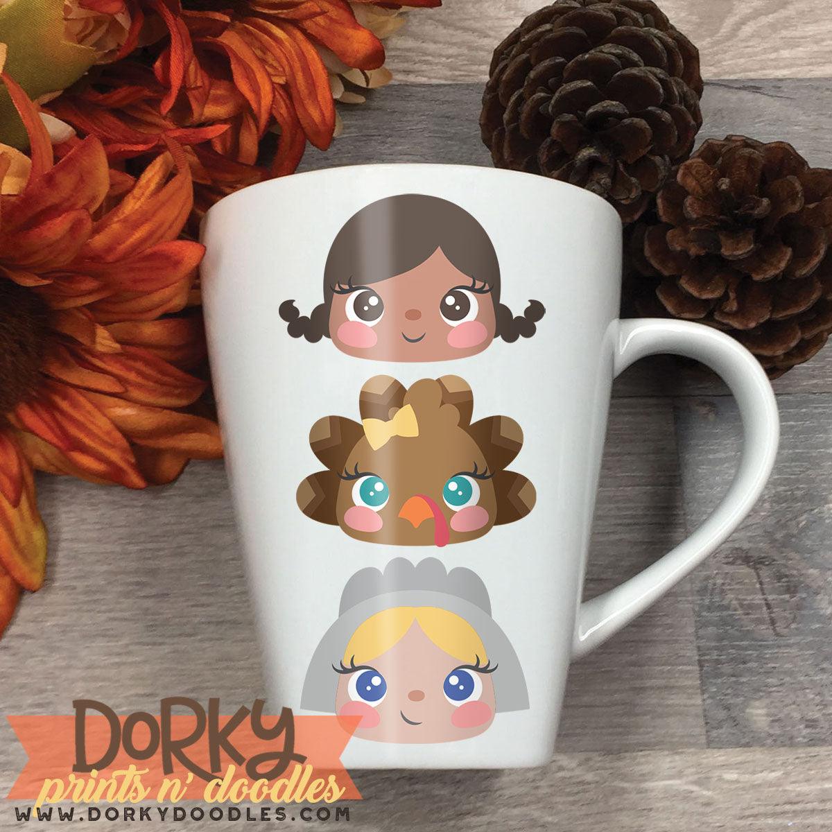 Cute Faces Thanksgiving Clipart
