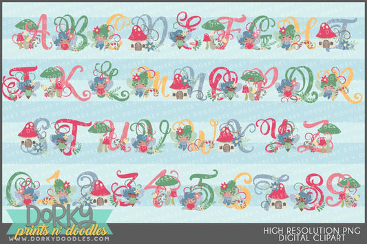 Cute Fairy Alphabet Clipart