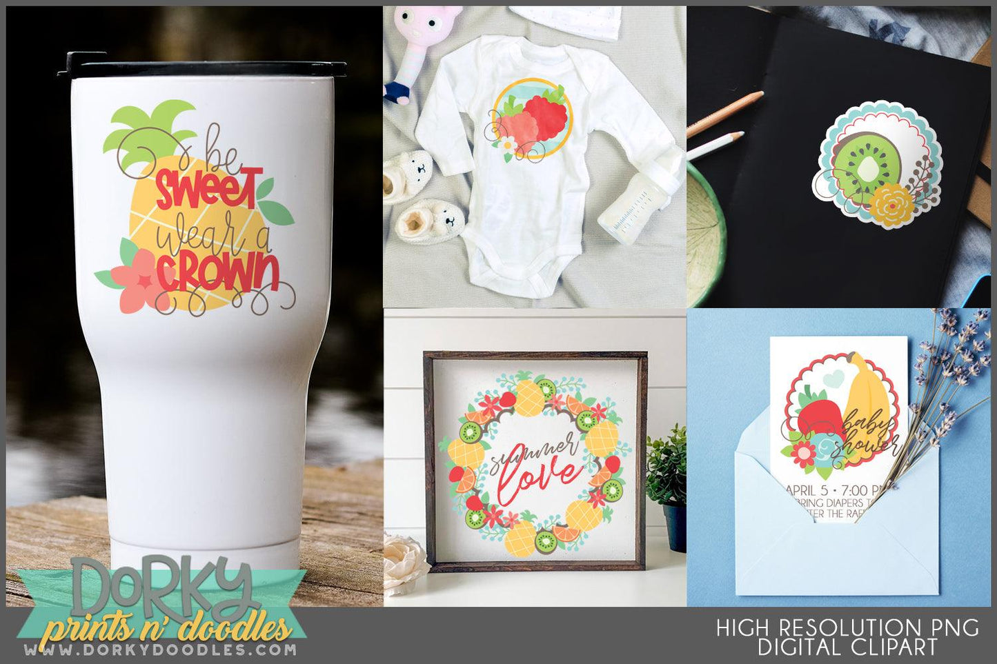 Cute Fruity Summer Food Clipart