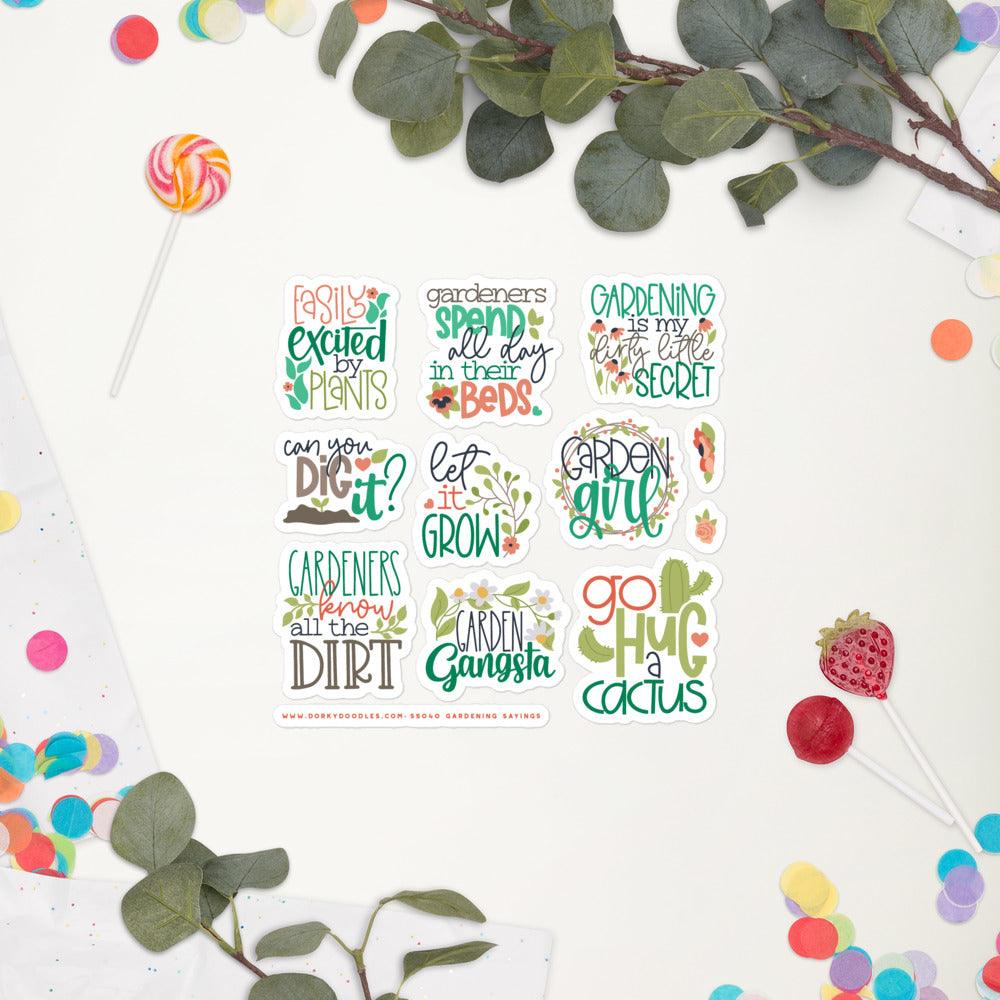 Cute Garden Stickers Sheet