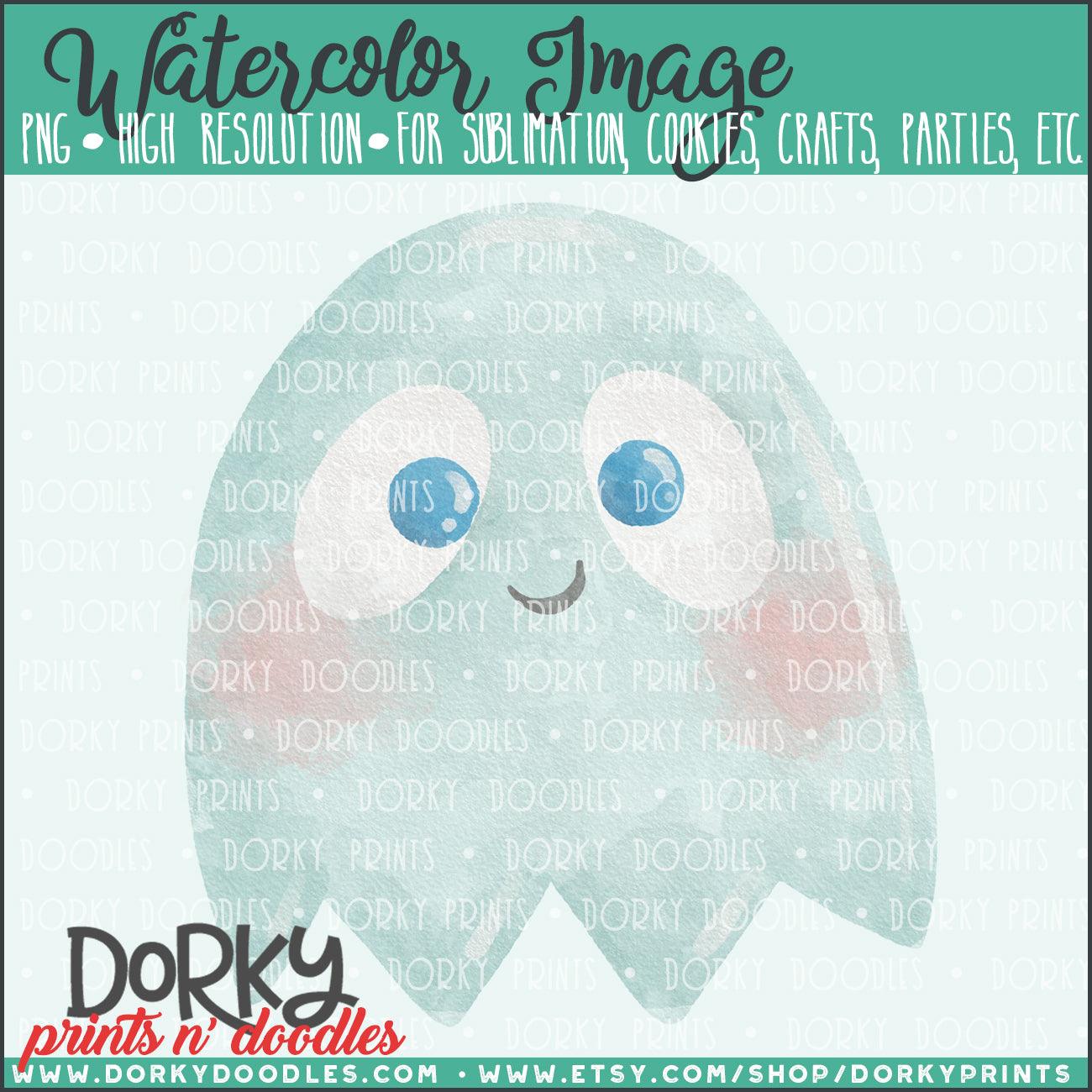 Cute Ghost Halloween Watercolor PNG