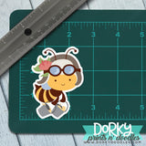 Cute Honey Bee Large Waterproof Sticker - Dorky Doodles
