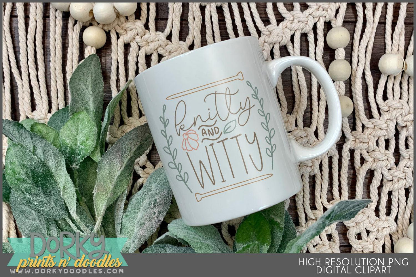 Cute Knitting Sayings Clipart - Dorky Doodles