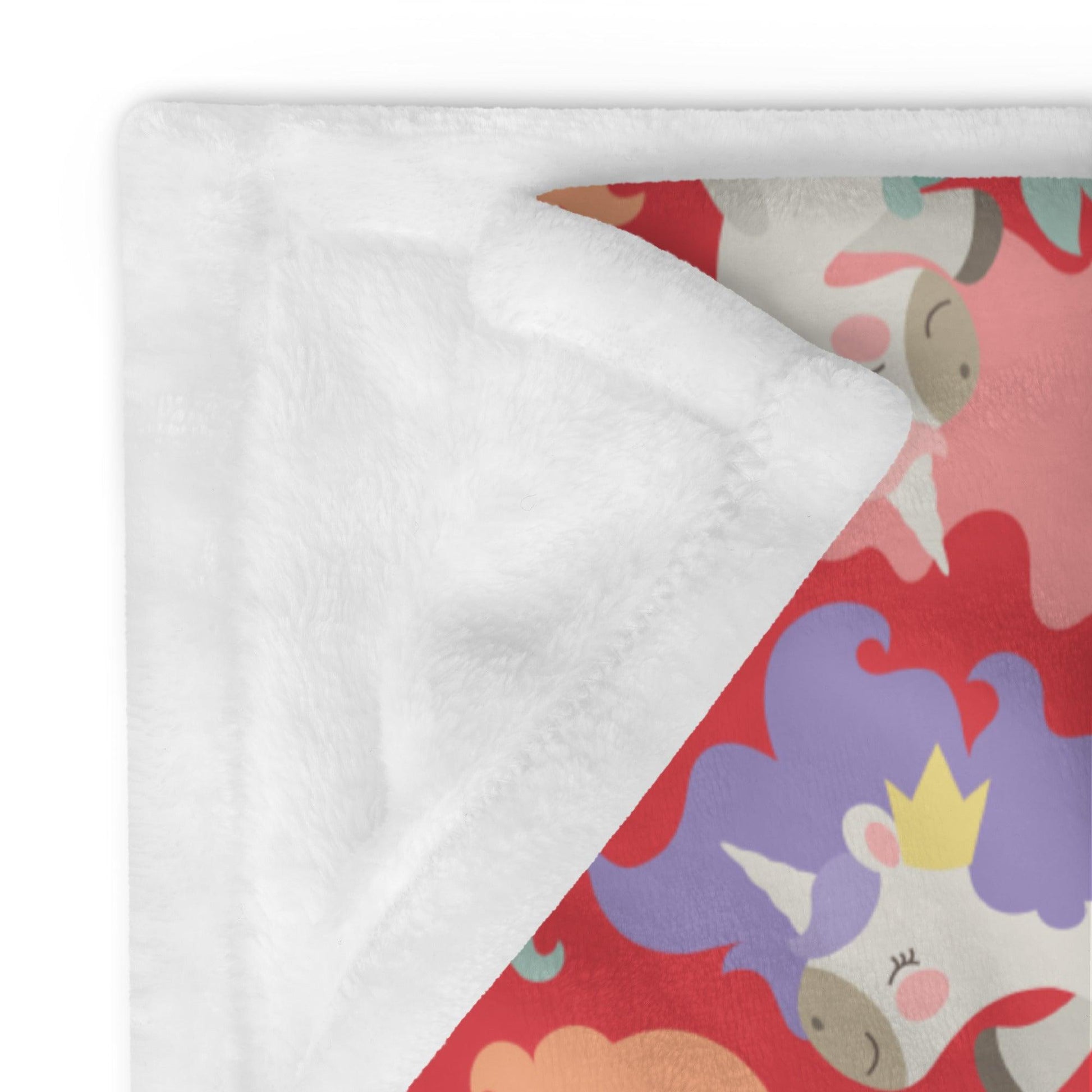 Cute Mermaid Unicorn Princess Throw Blanket - Dorky Doodles