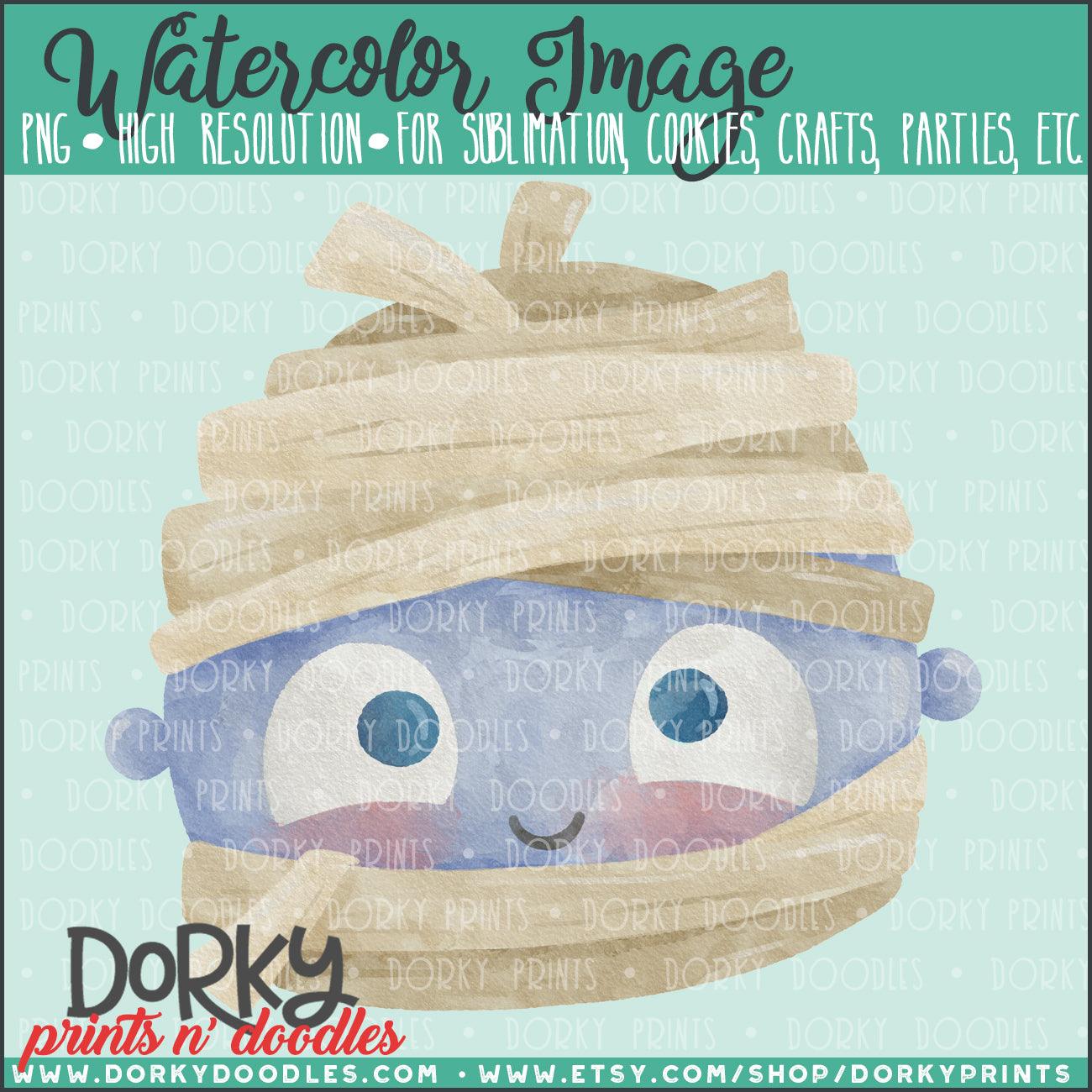 Cute Mummy Halloween Watercolor PNG