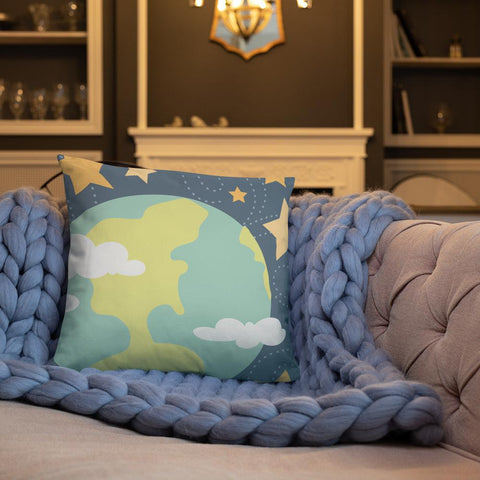 Cute Outer Space Earth Pillow