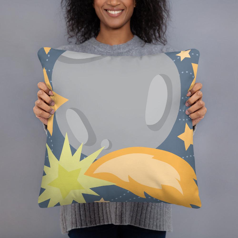 Cute Outer Space Rocket Pillow